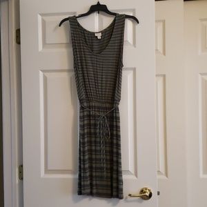 Green striped dress